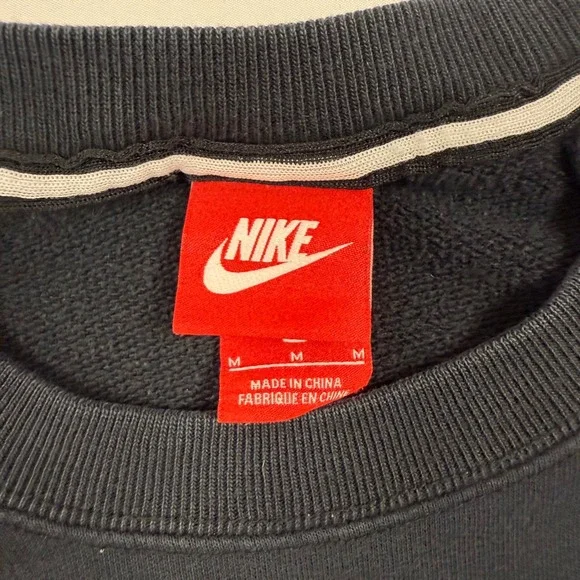 Distressed Nike Women's Crew Neck Long Sleeve Sweatshirt Dress Black‎ Size M - Picture 2 of 11